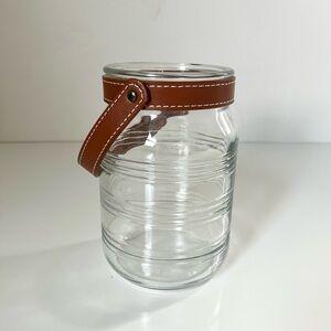 Hearth & Hand Glass Jar with Leather Handle